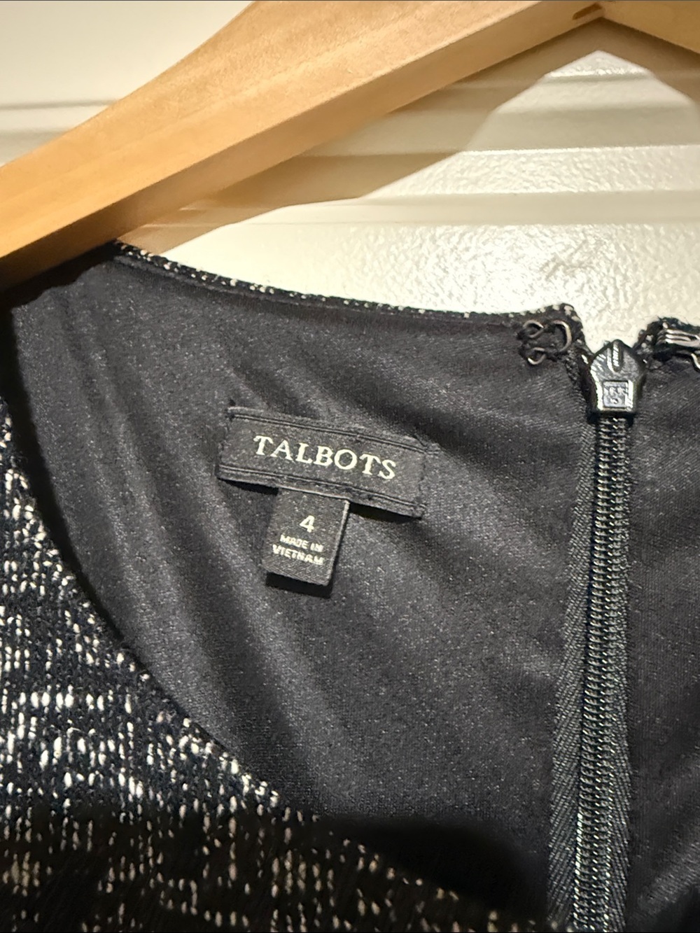 Talbots Black & Gray Tweed Midi Dress - Picture 3 of 7